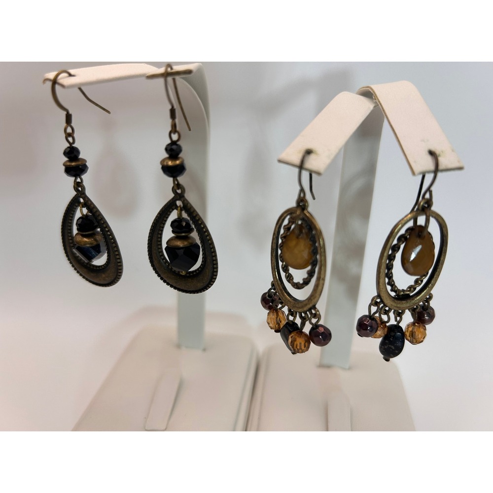 Dangle Earrings Women OS Gold Good Boho Chandelier Teardrop 2 Pairs